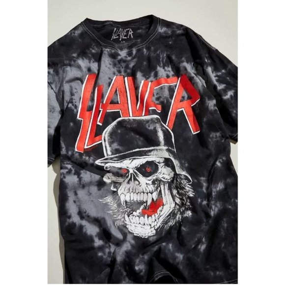 Slayer World Sacrifice Tour 1989 Black Tie Dye Band T-Shirt - Picture 8 of 9